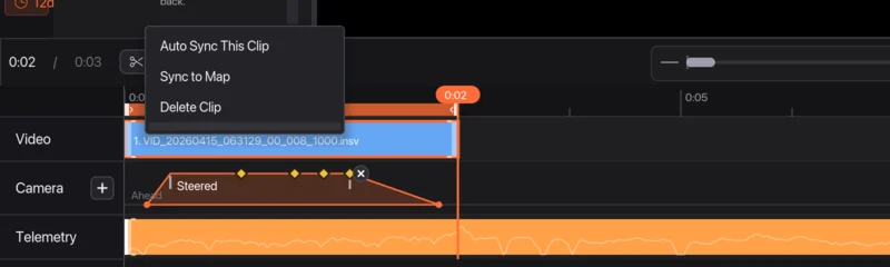 The clip's right-click menu with Auto Sync This Clip highlighted